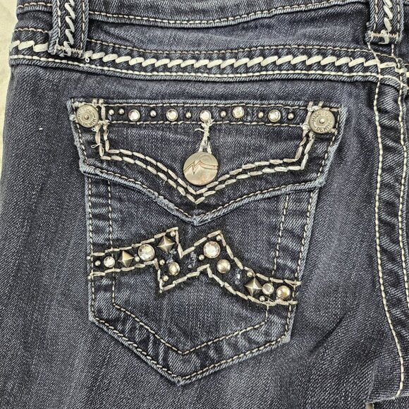 Miss Me Jeans Womens 26 Black Skinny Denim Jeans Rhinestone Studs JE104952L - Picture 3 of 12